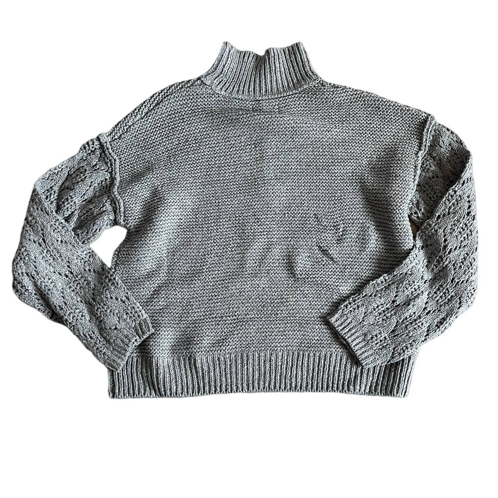 Universal Thread Gray Purple Mock Neck Detail Pullover Sweater - Large - NWT